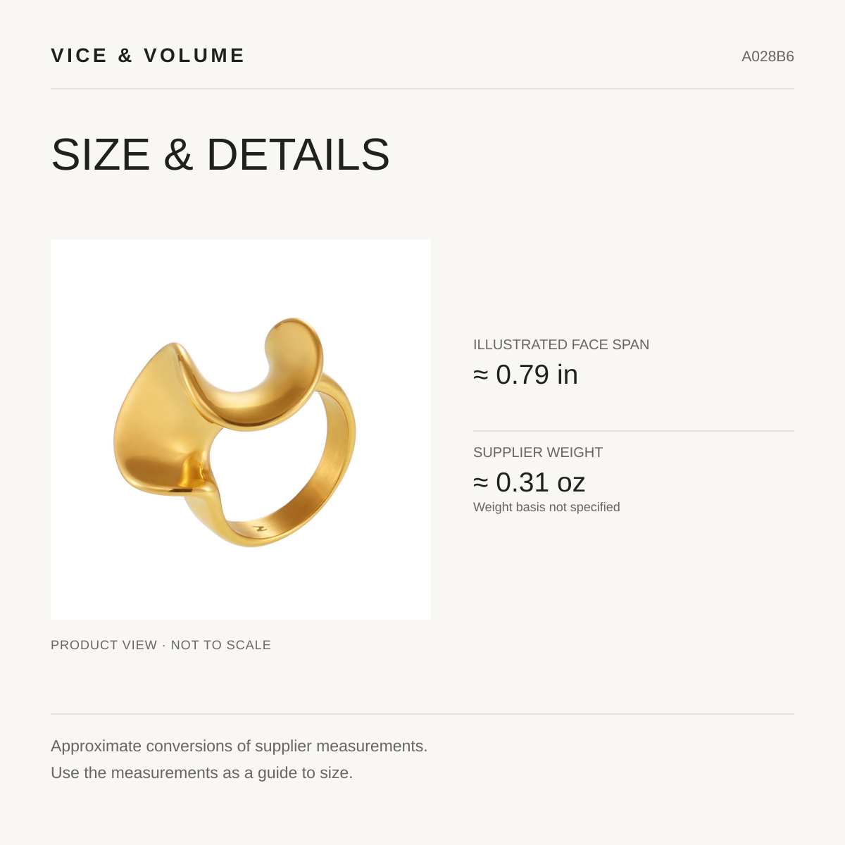 Geometric Twisted Ring — size guide