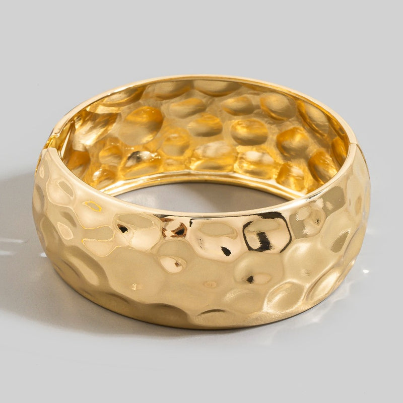 Hammered Curved Hinge Bangle Bracelet