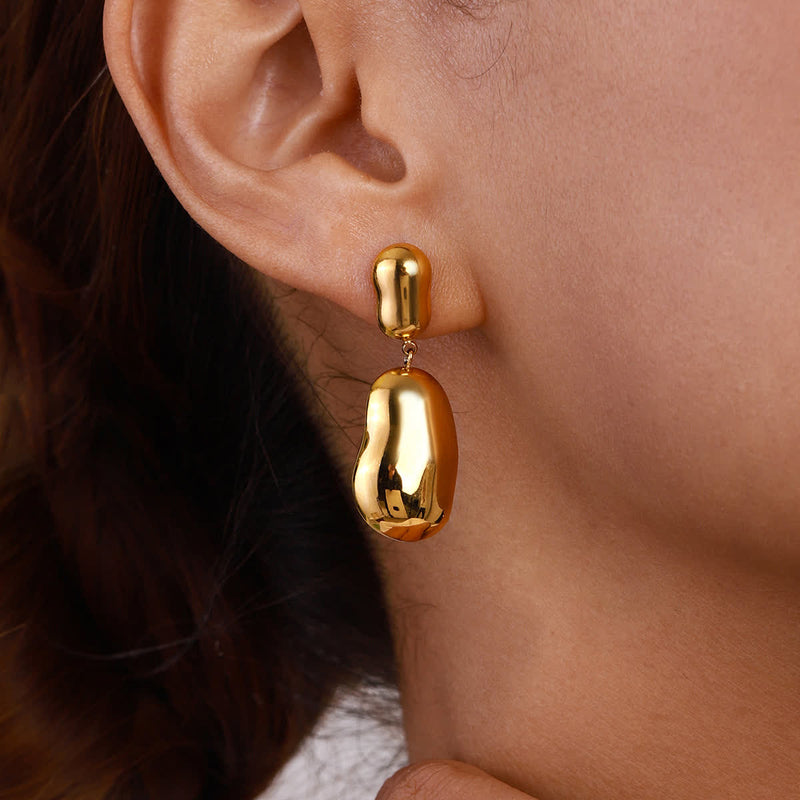Sculptural Pebble Drop Earrings