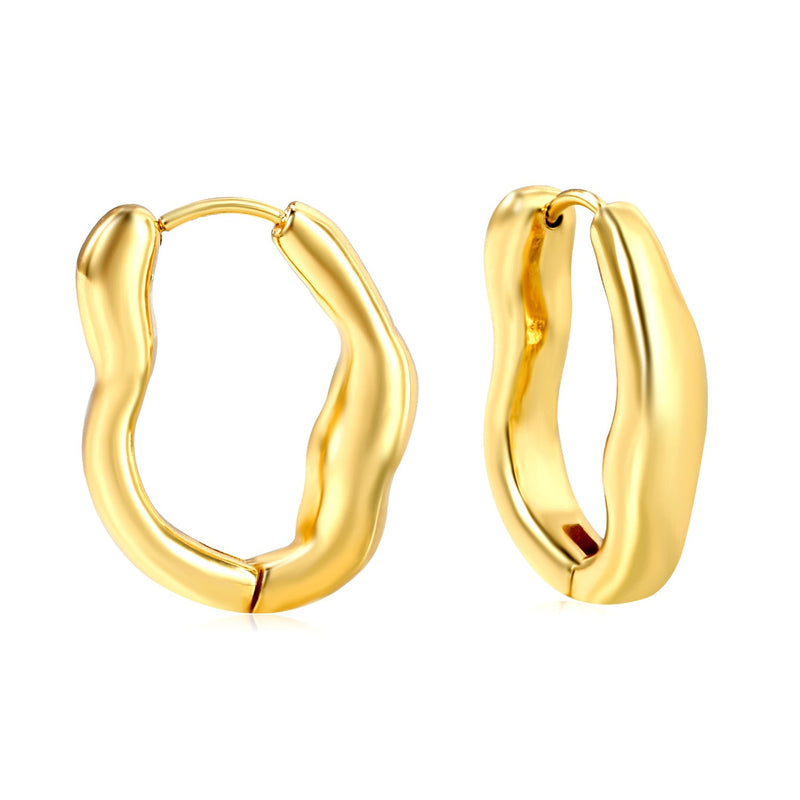 Chunky Thick Oval Hoop Earrings
