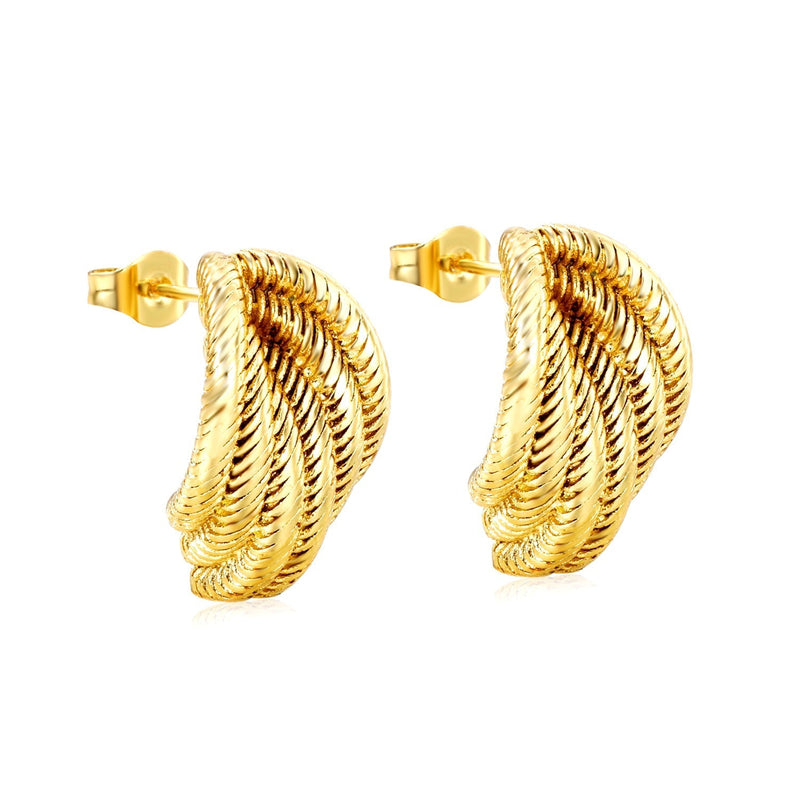 Six-Row Twisted Hoop Earrings
