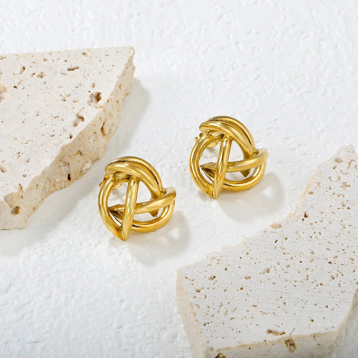 Knotted Loop Hoop Earrings — product view