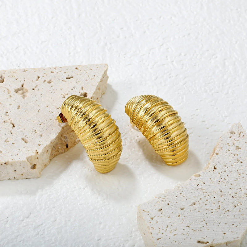 Wide Twisted Hoop Earrings
