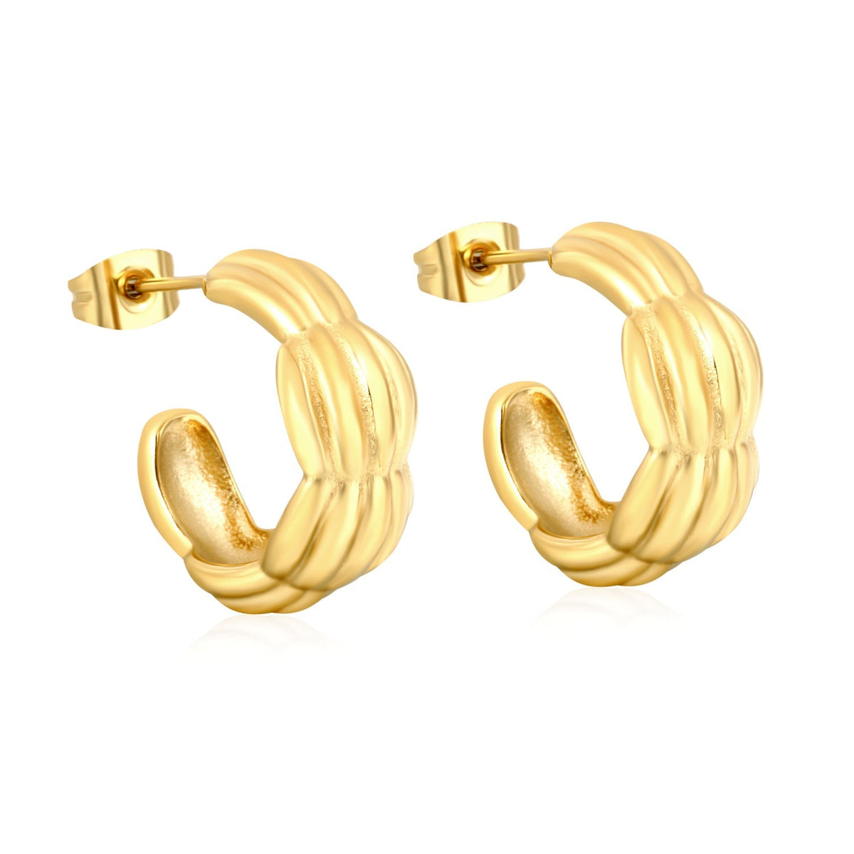 C-Shape Twisted Earrings — product view
