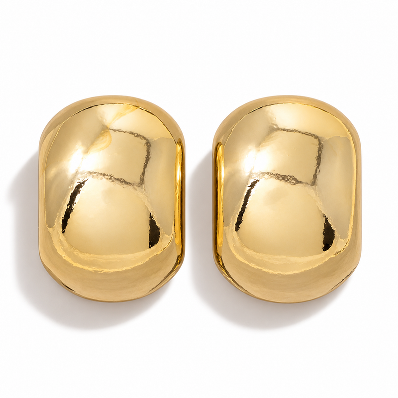 Large Puffy Dome Stud Earrings