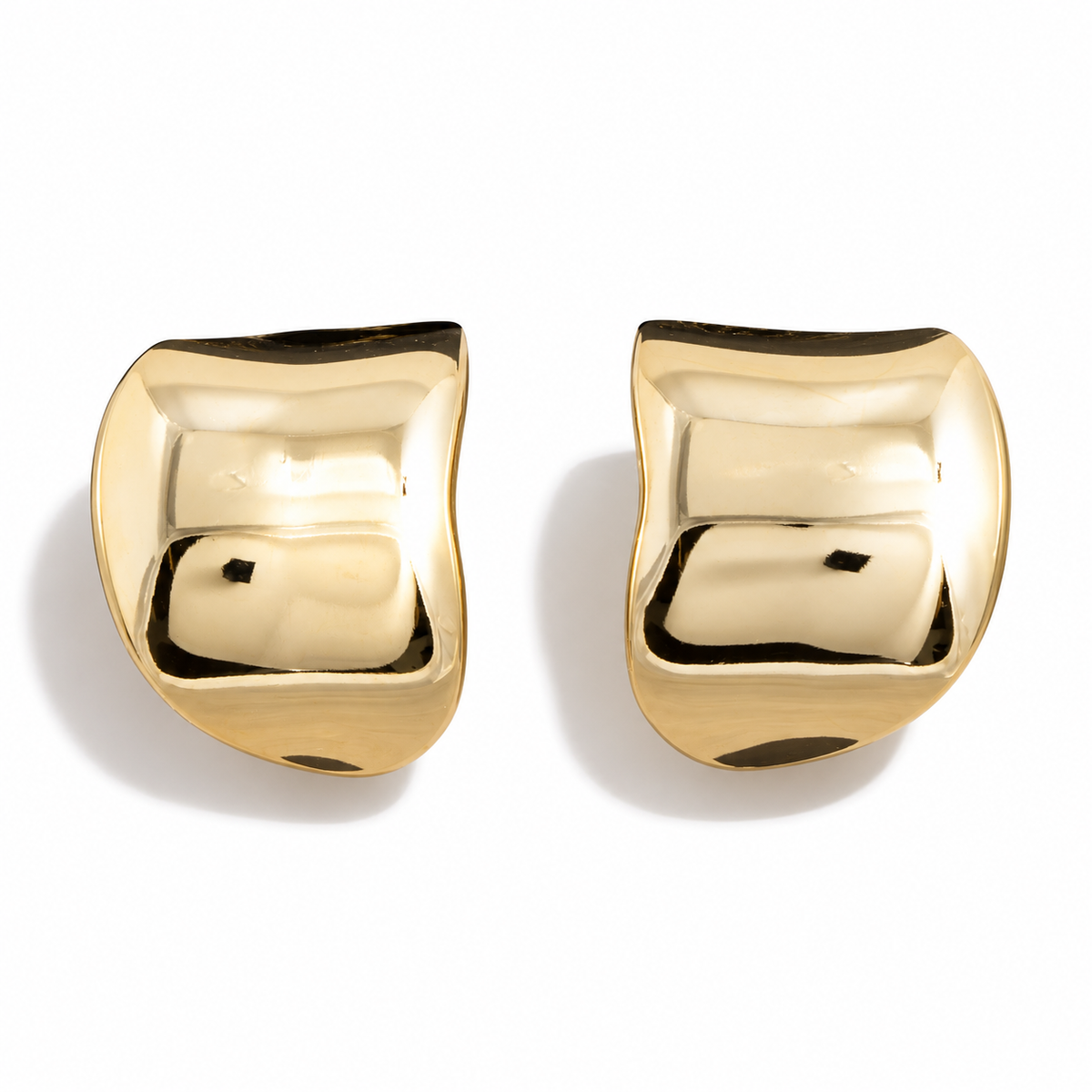 Sculpted Wide Curved Hoop Earrings — product view