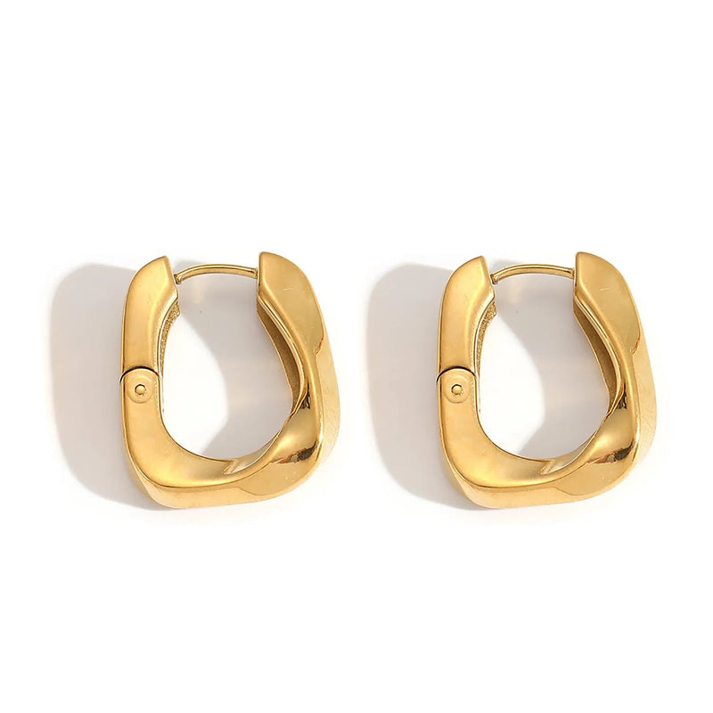 Sculpted Square Hoop Earrings
