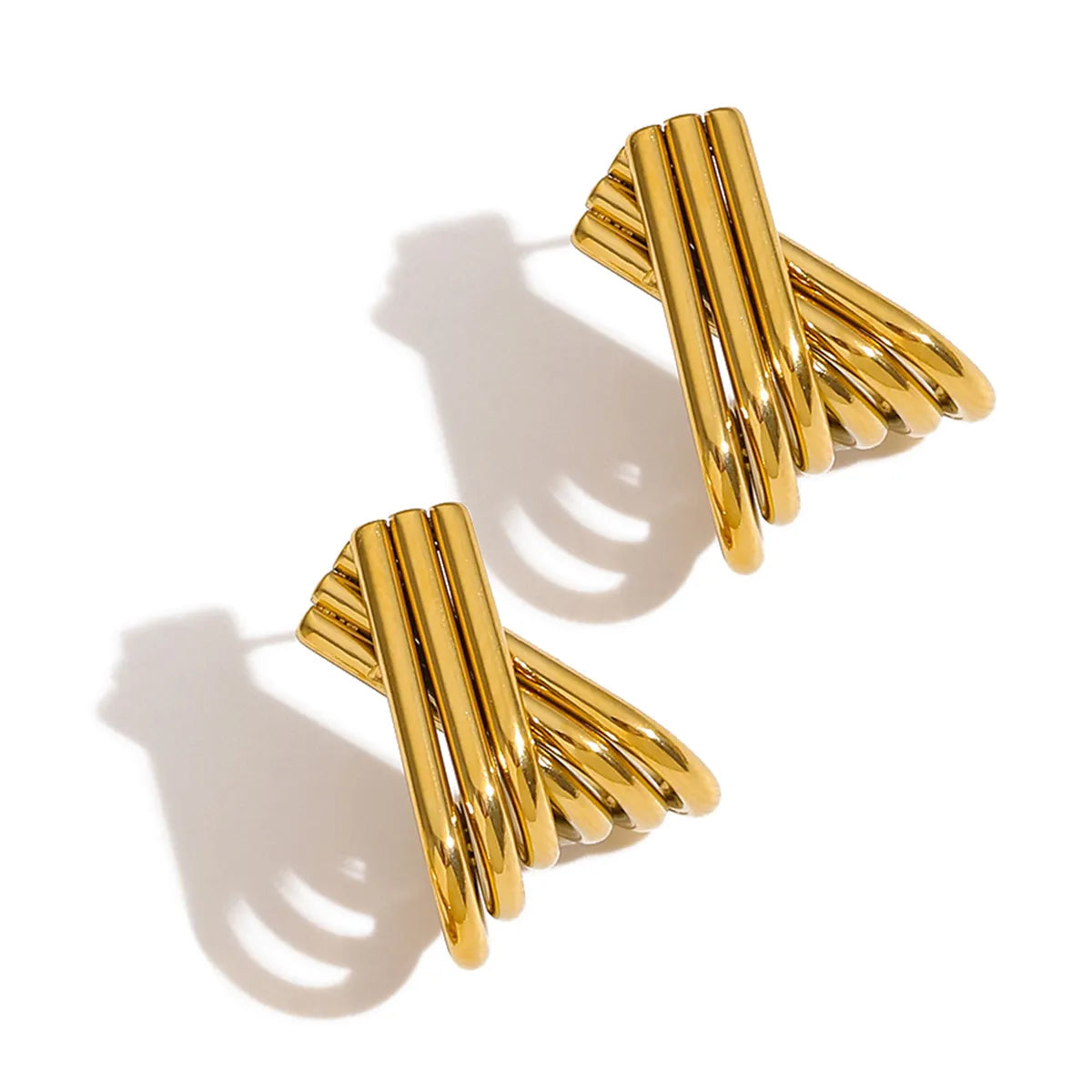 Multi-Strip Twisted Stud Earrings — product view