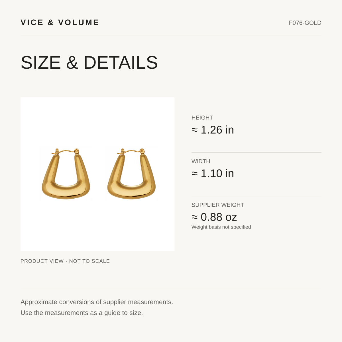 Geometric Chunky Hoop Earrings — size guide