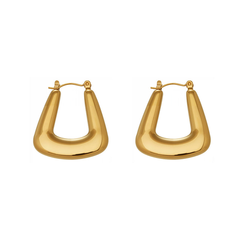 Geometric Chunky Hoop Earrings