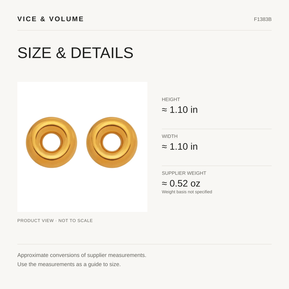 Hollow Circle Stud Earrings — size guide