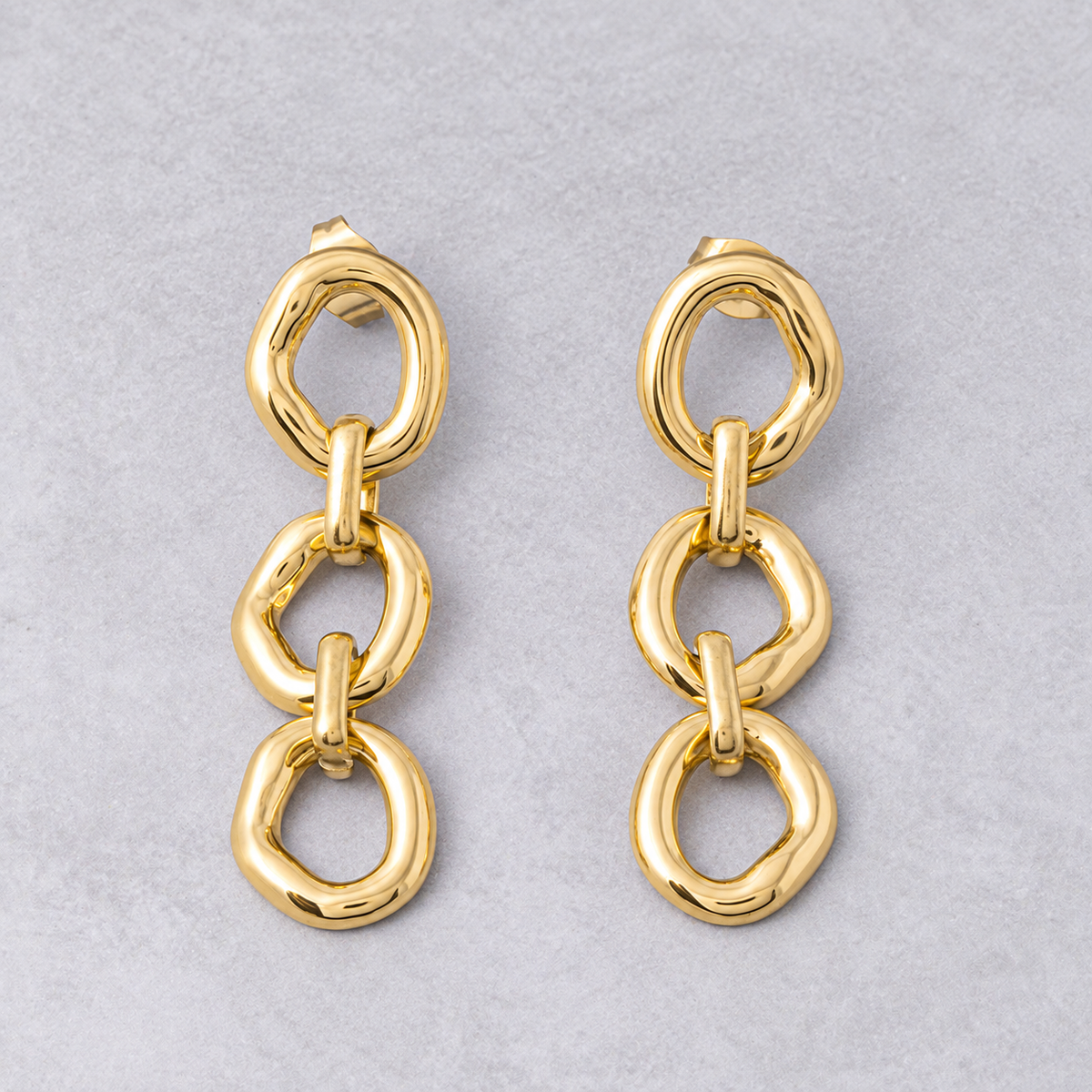 Triple-Link Drop Earrings — product view