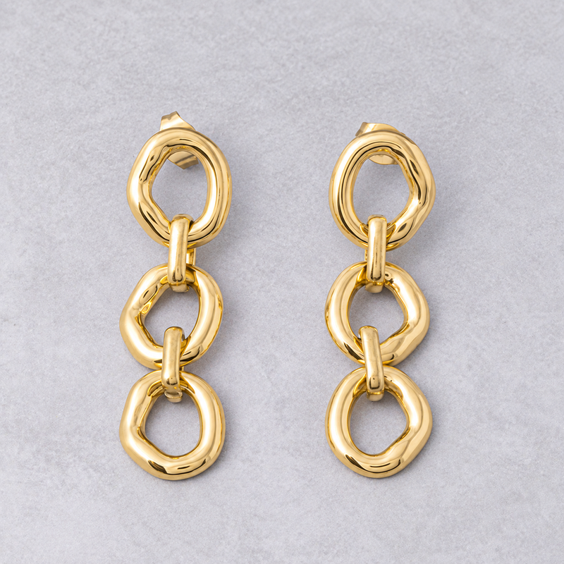Triple-Link Drop Earrings