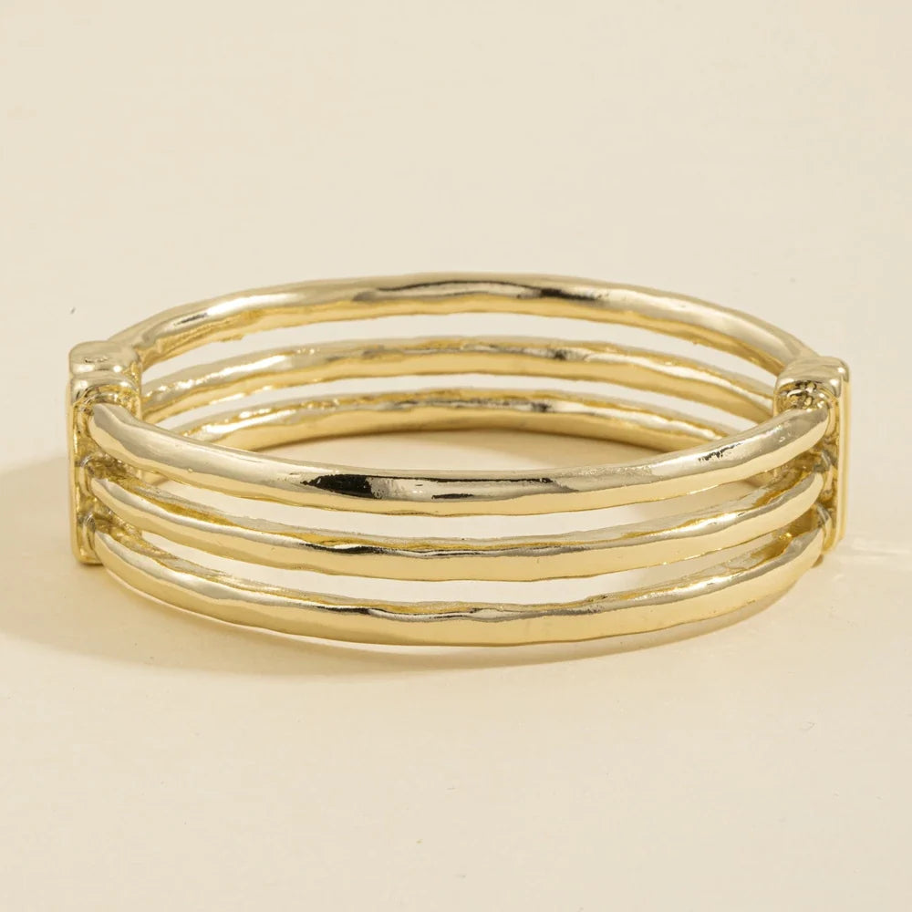 Triple Bar Hammered Cuff Bracelet — product view