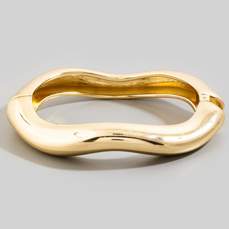 Sculpted Wave Bangle Bracelet
