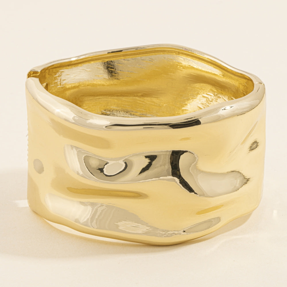 Wide Molten Crinkle Cuff Bracelet — product view