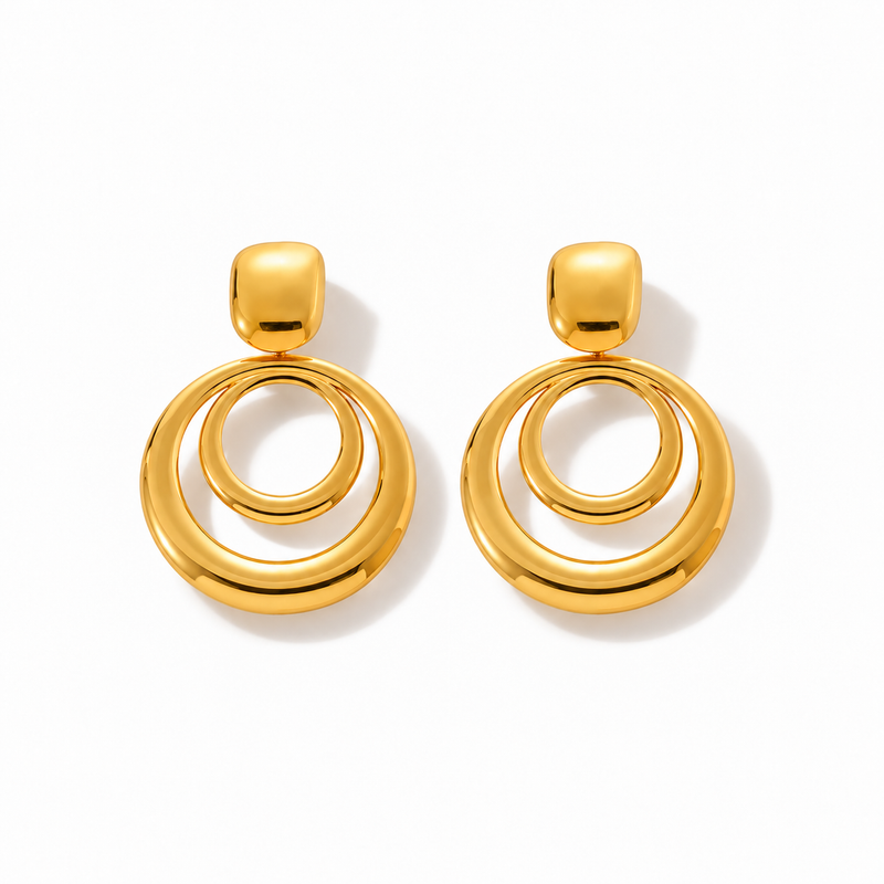 Geometric Circle Statement Earrings