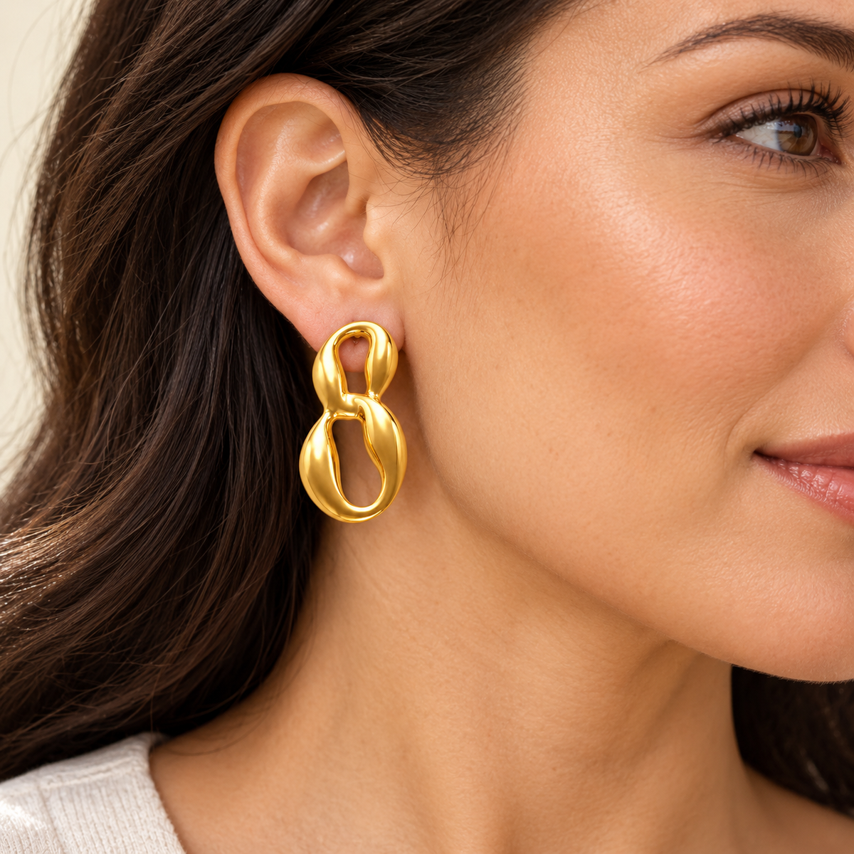 Figure Eight Earrings — on model