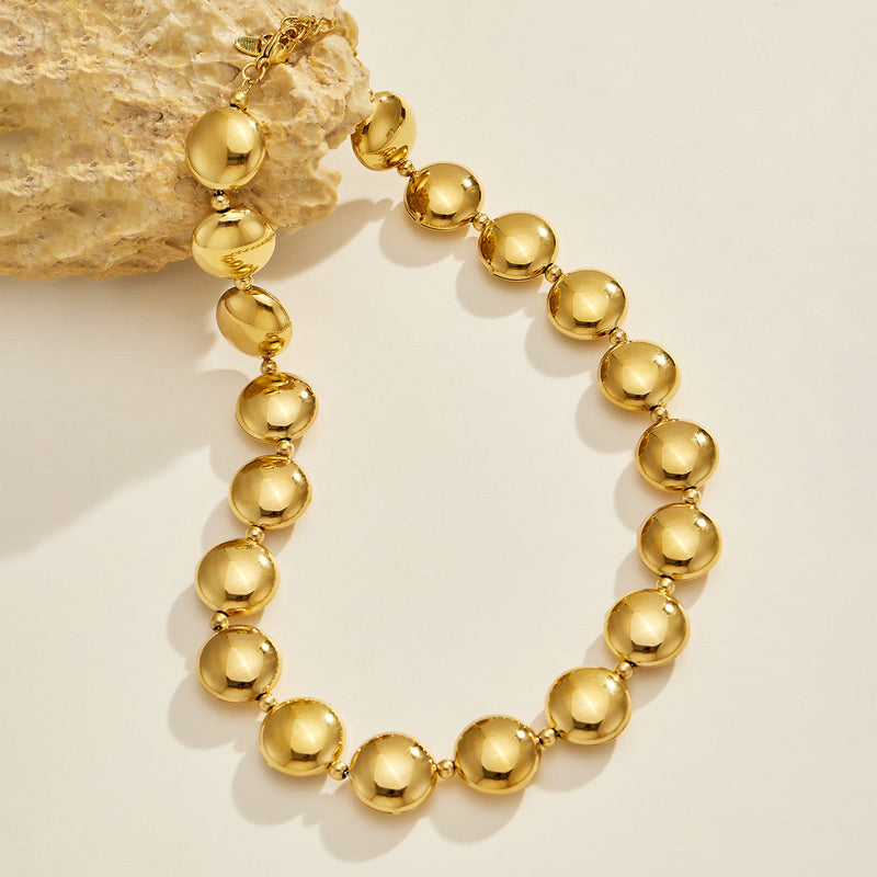 Polished Puff Disc Necklace