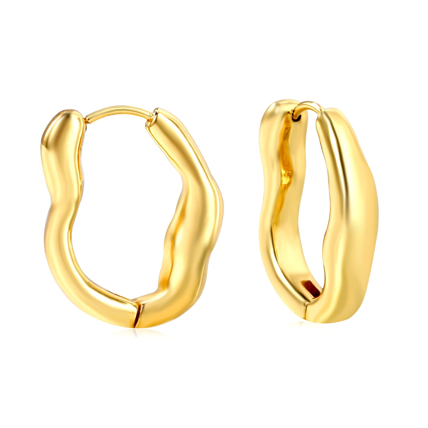 Chunky Stainless Steel Hoops - Industrial 6mm 20.6*25mm Thick Hoop Earrings — product view