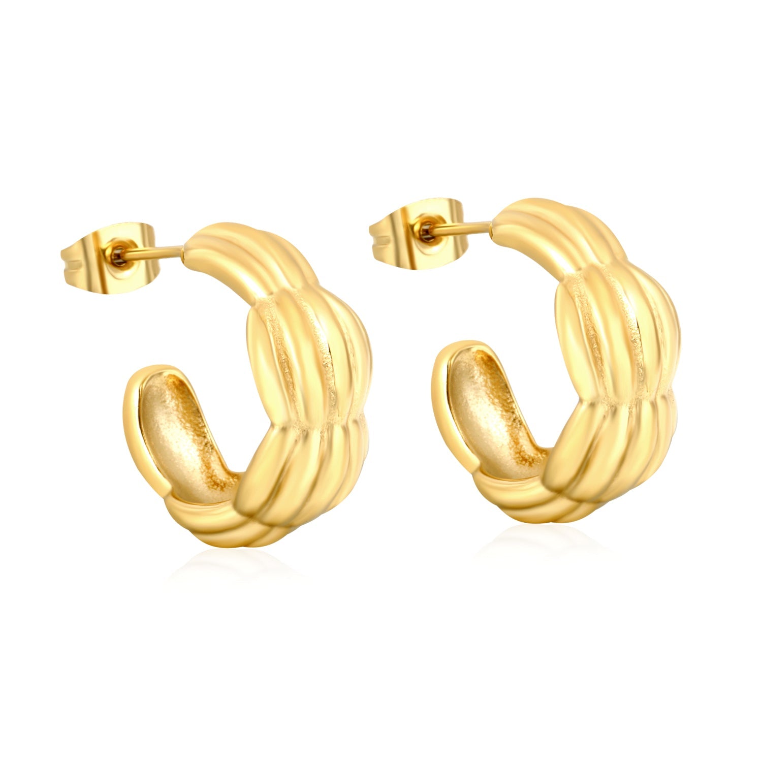 Waterproof C-Shape Twisted Earrings — product view